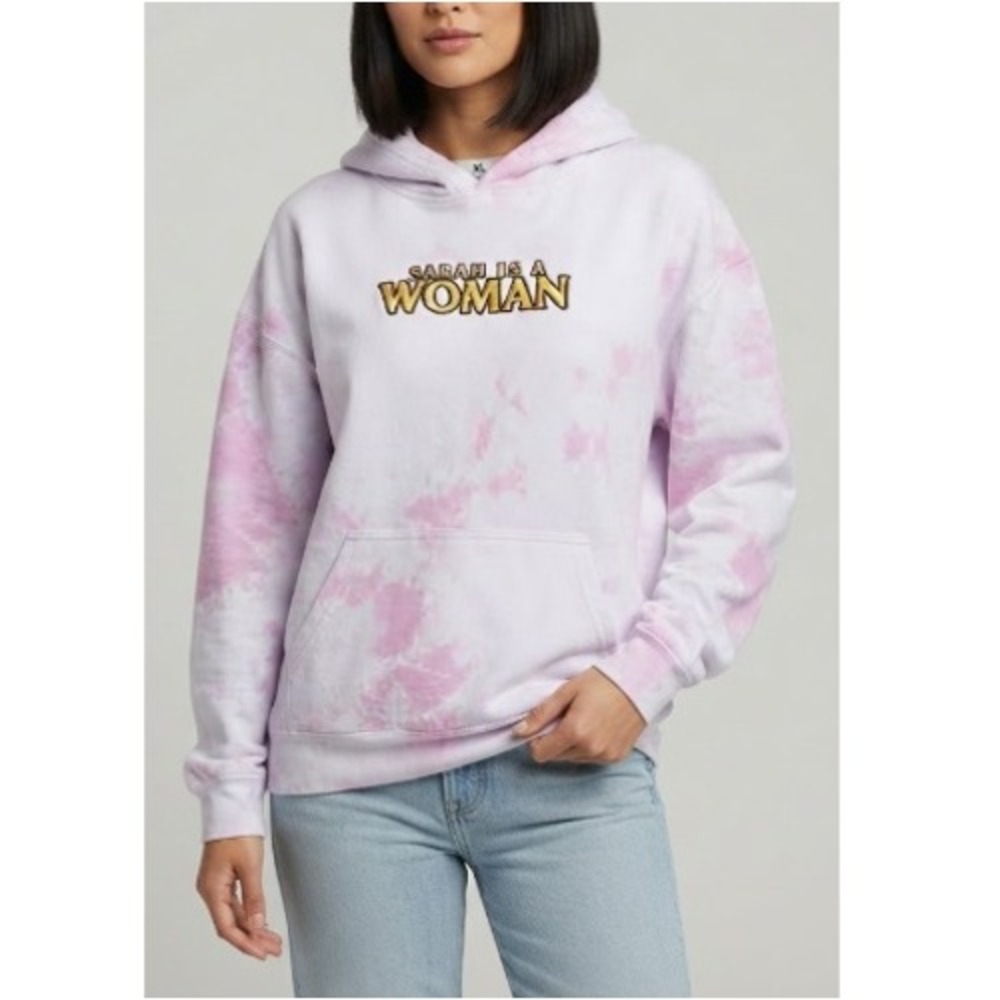 A**holes Live Forever Womens Pink White Graphic Tie-Dye Hoodie Size XL